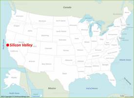 Silicon Valley Location on the USA Map