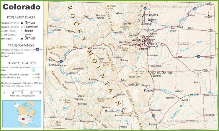 Colorado highway map