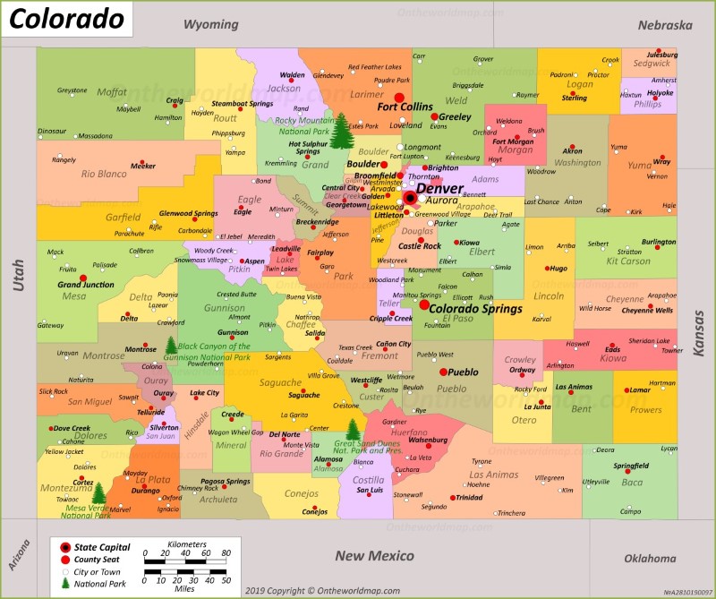 Map Of Southern Colorado Colorado State Map | Usa | Maps Of Colorado (Co)