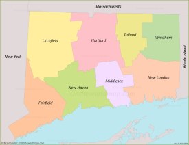 Connecticut County Map