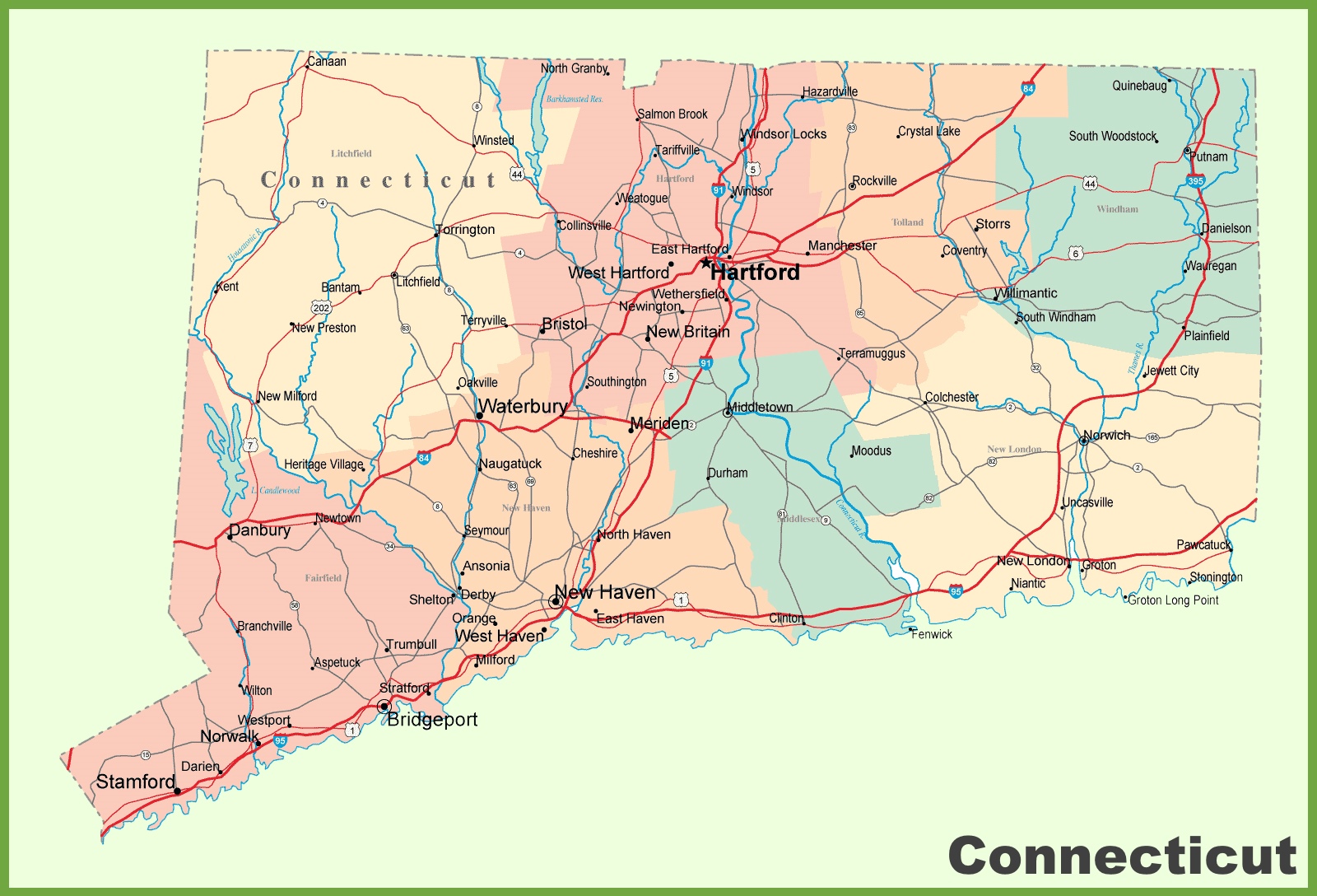 fairfield county road map