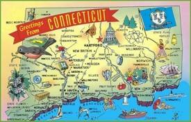 Illustrated tourist map of Connecticut