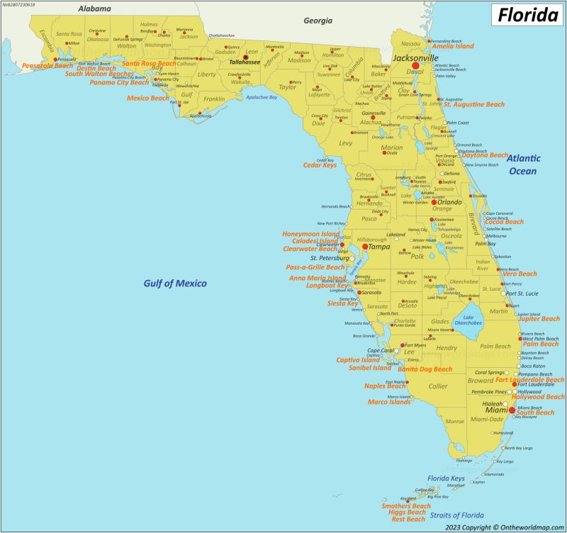 Florida Best Beaches Map