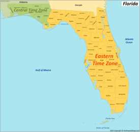 Florida Time Zones Map