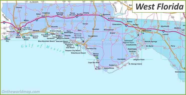 Map of West Florida