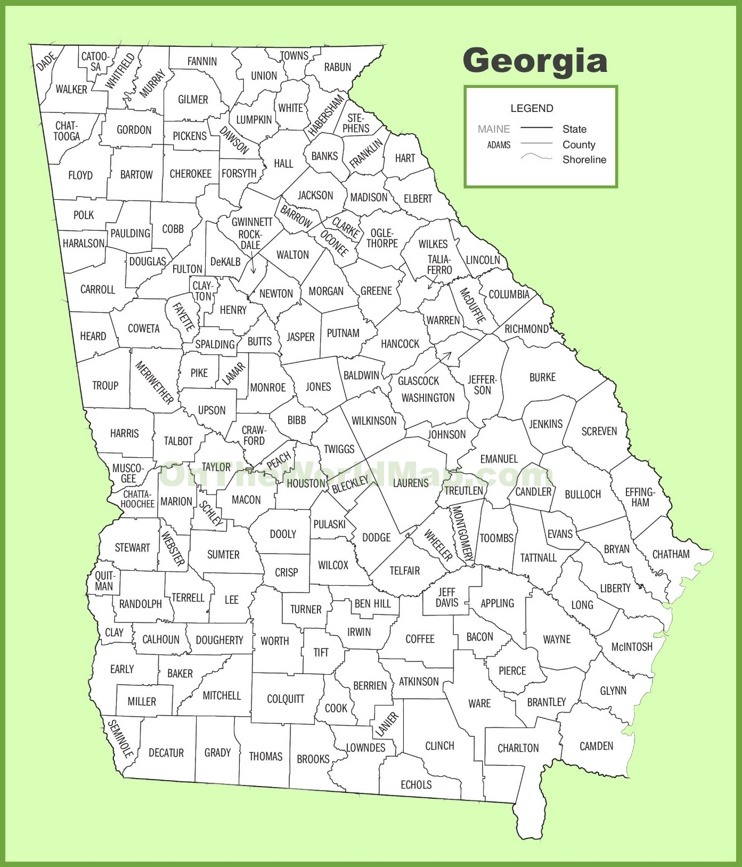 Georgia county map
