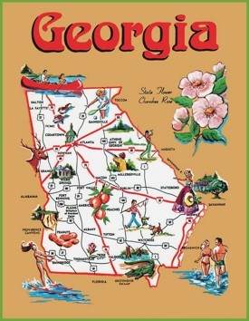 Pictorial travel map of Georgia