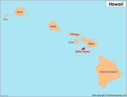 Kahoʻolawe Location on the Hawaii Map