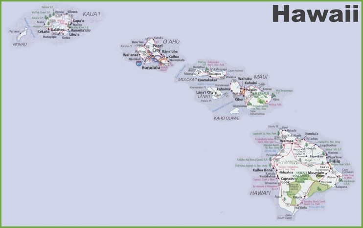 Large detailed map of Hawaii