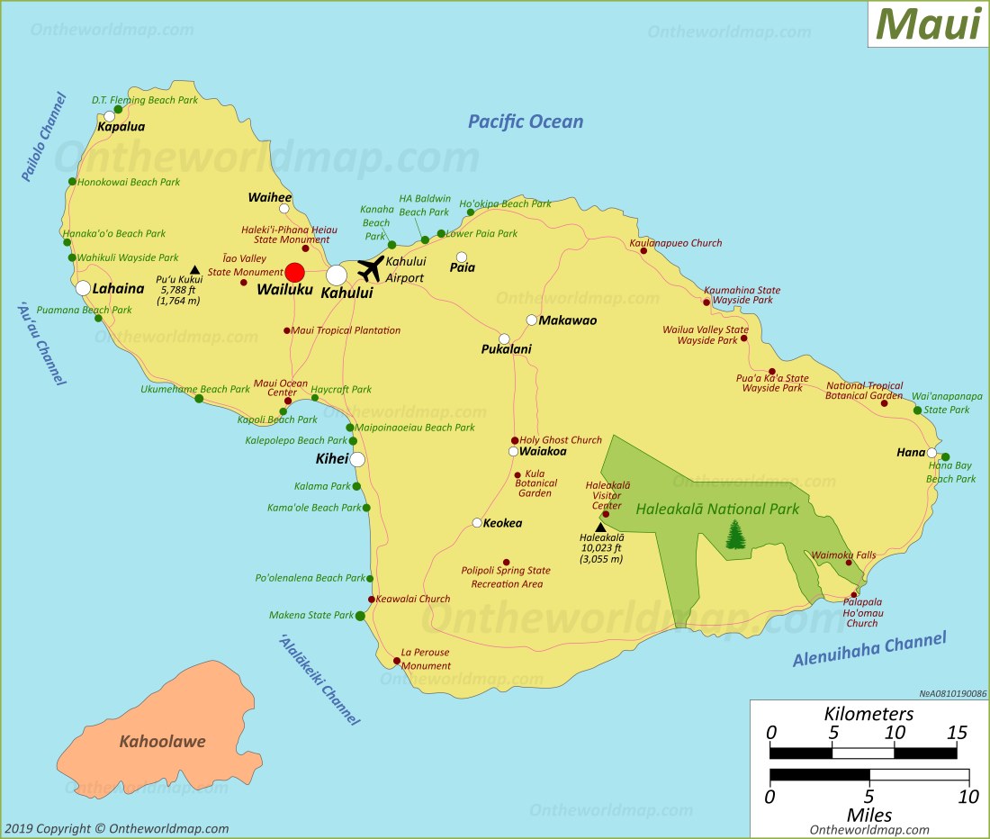 Maui Map Hawaii, USA Map of Maui Island