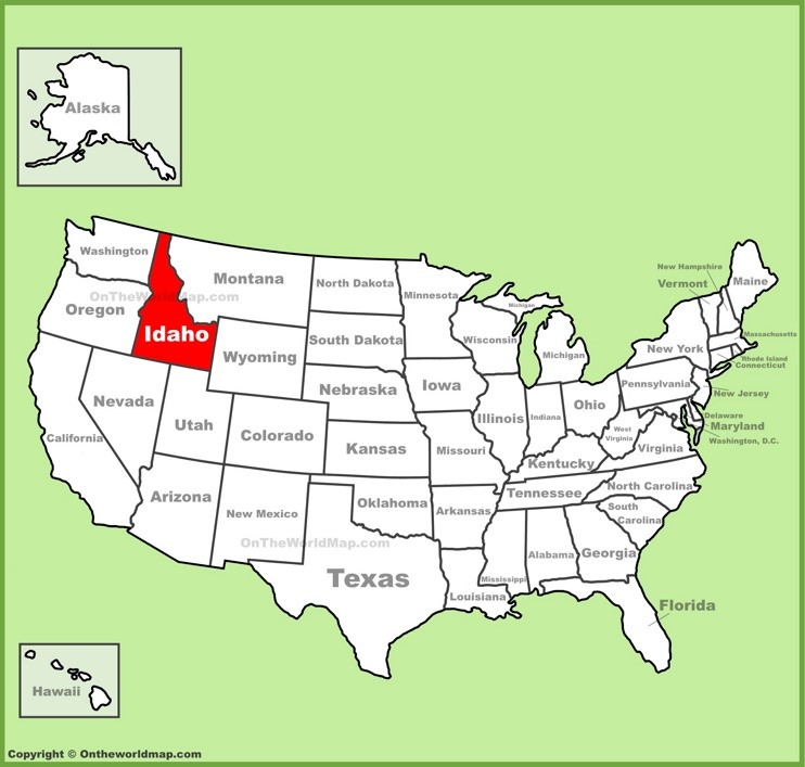 Idaho location on the U.S. Map