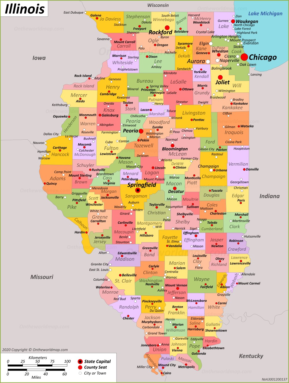 Illinois State Maps Usa Maps Of Illinois Il