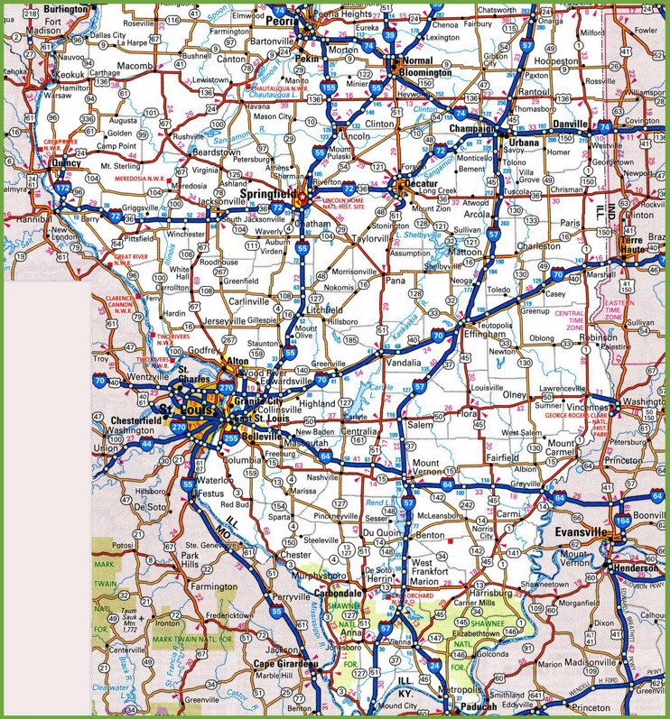 Map of Southern Illinois