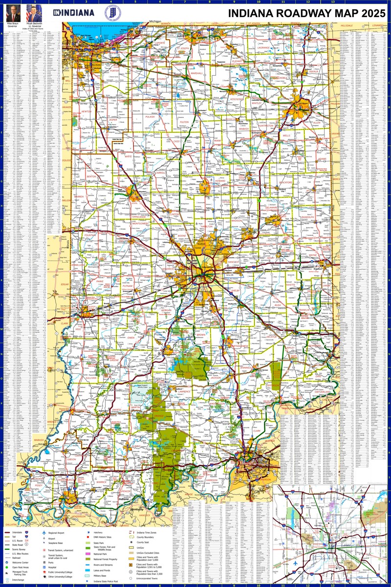 Indiana Roadway Map