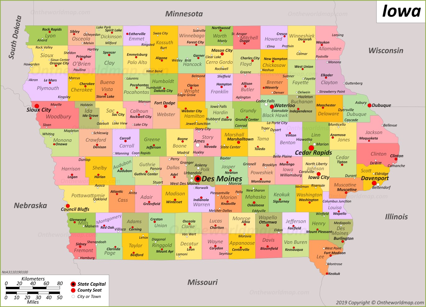 Iowa State Maps | USA | Maps of Iowa (IA)