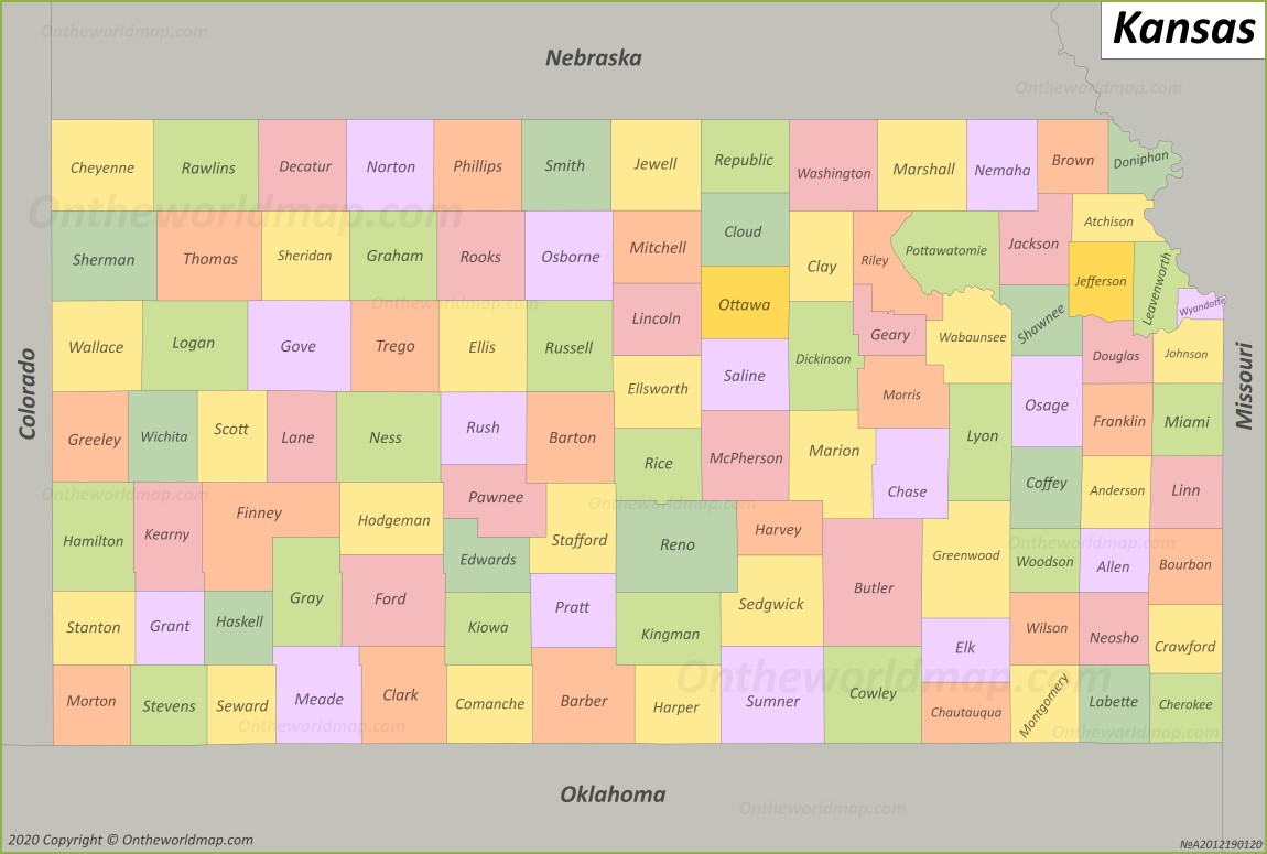 Interactive Map Of Kansas Clickable Counties Cities - vrogue.co