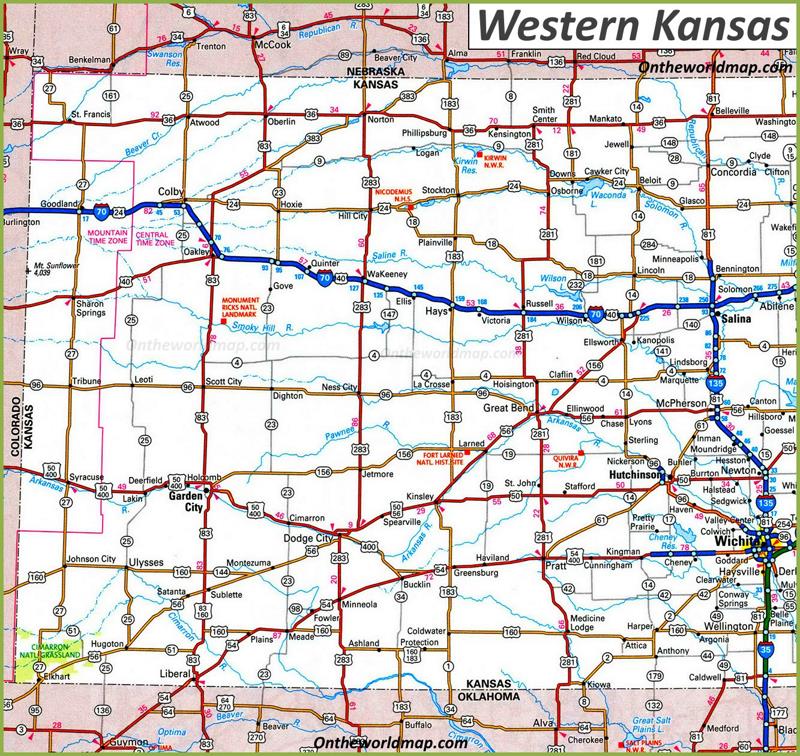 Map of Western Kansas