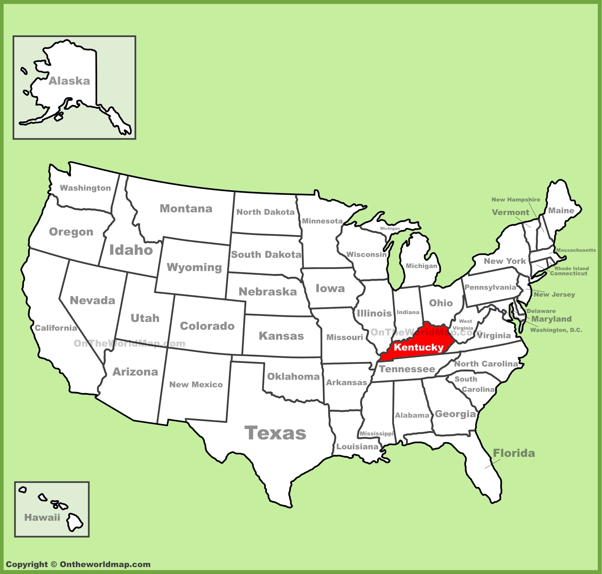 Kentucky Location On The Us Map 
