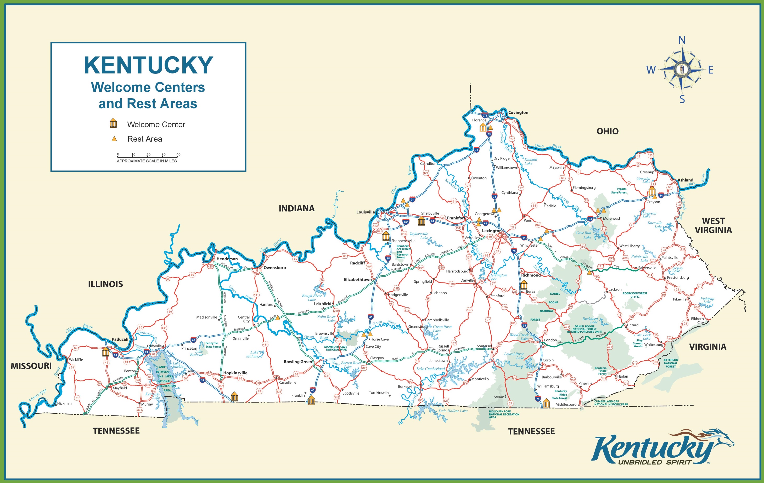 Kentucky Towns Map