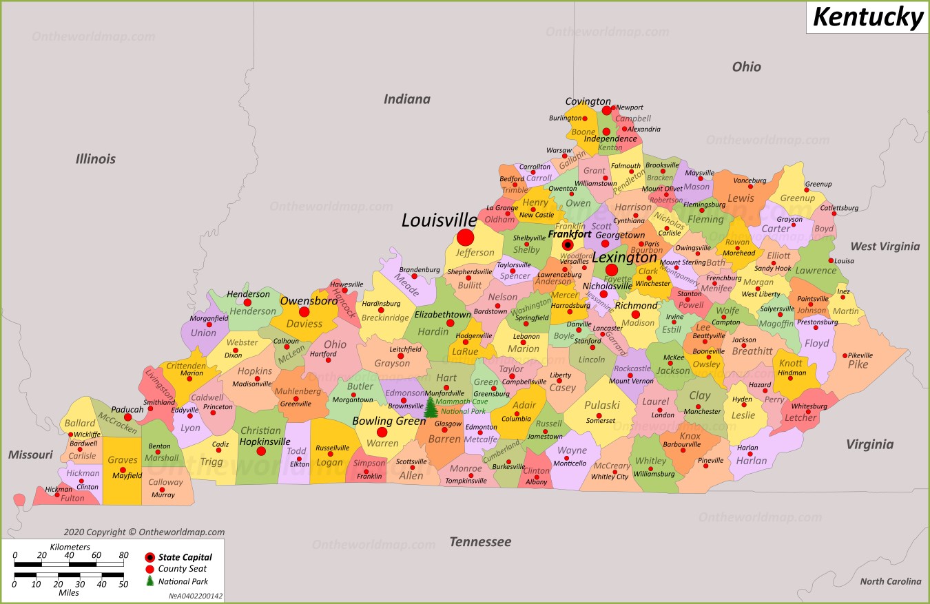 Kentucky State Maps | USA | Maps of Kentucky (KY)