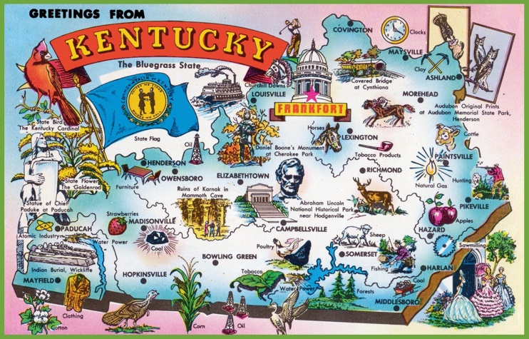 Pictorial travel map of Kentucky