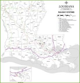 Louisiana railway map