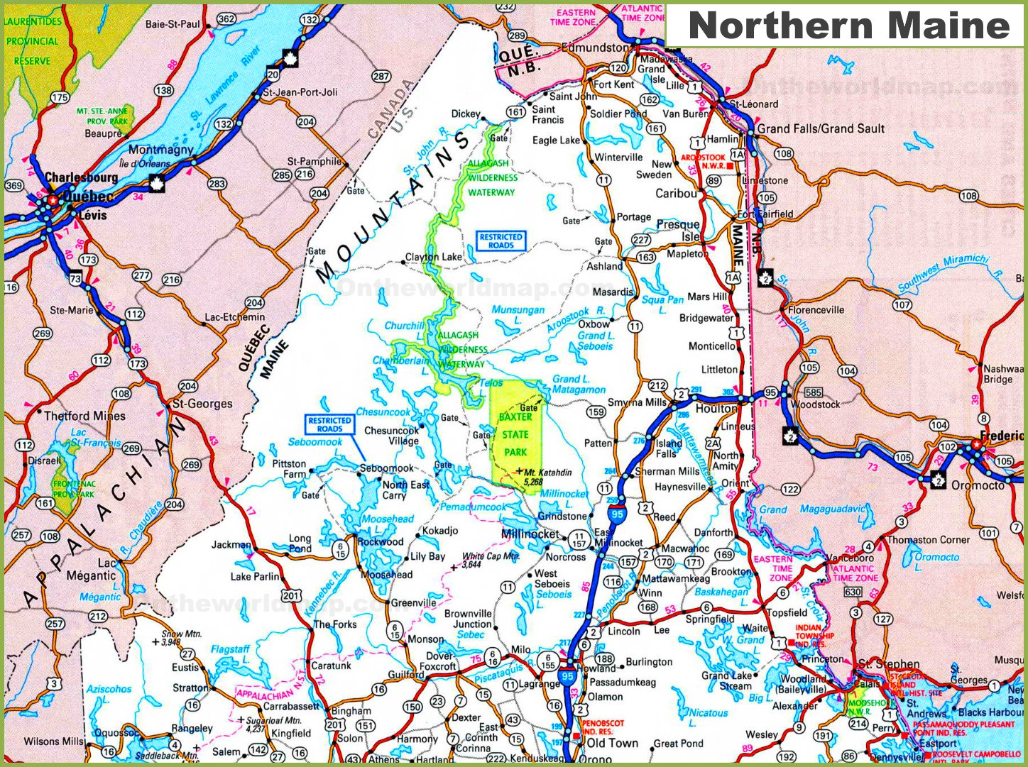 map-of-northern-maine-ontheworldmap