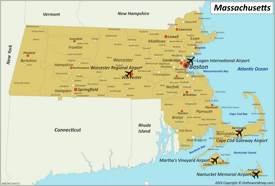 Map of Airports in Massachusetts