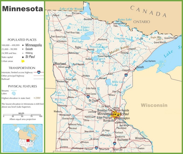 Minnesota highway map