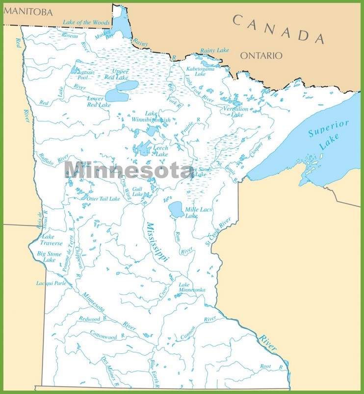Minnesota Lakes Map Max 