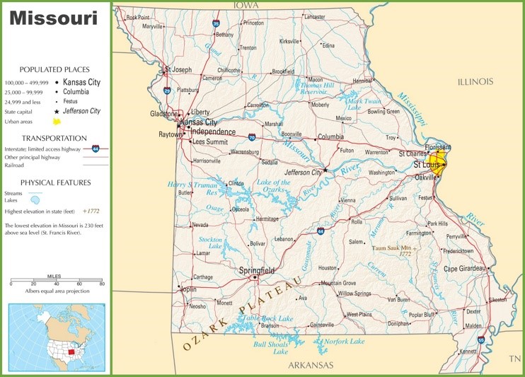 Missouri highway map