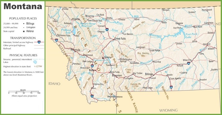 Montana highway map