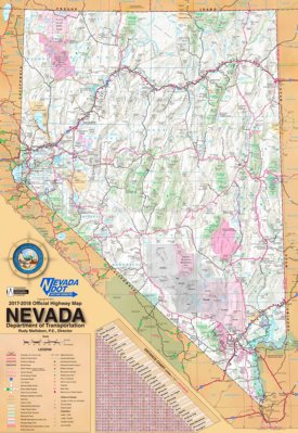 Large detailed tourist map of Nevada