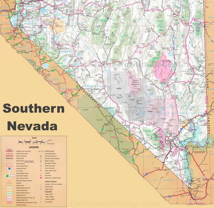 Map of Southern Nevada