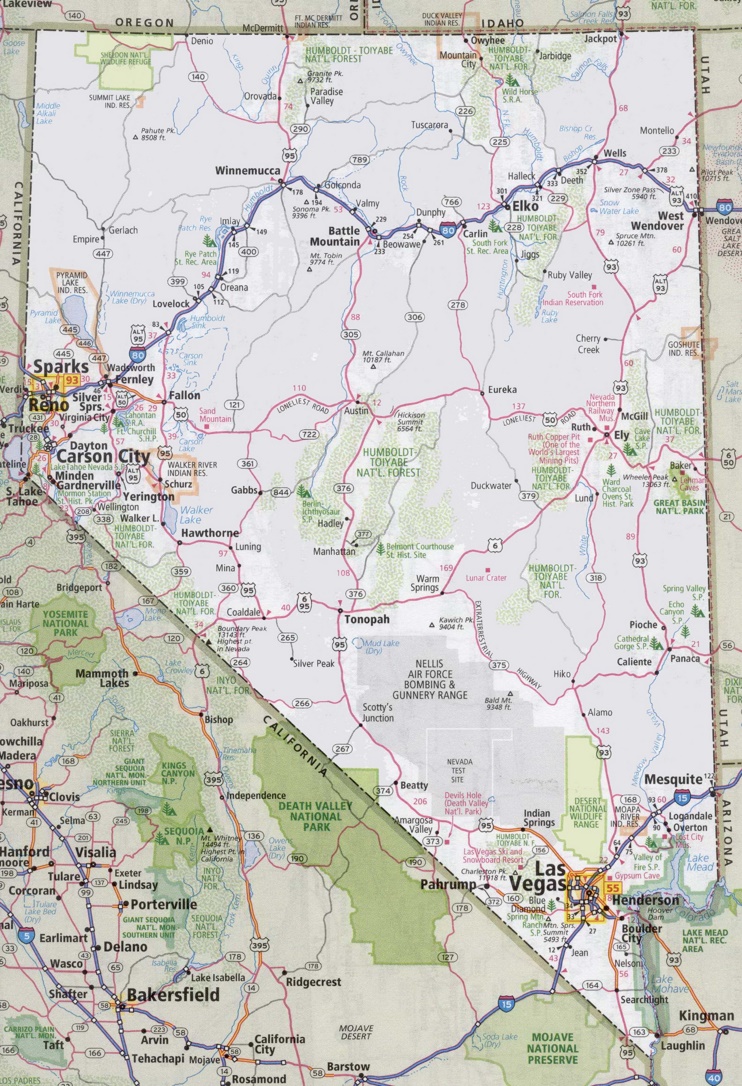 Nevada road map
