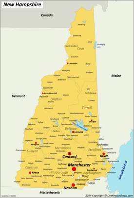 New Hampshire Cities Map