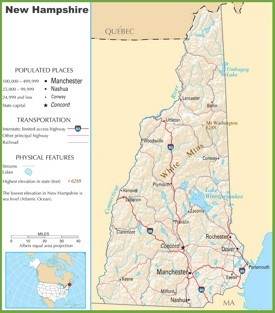 New Hampshire highway map