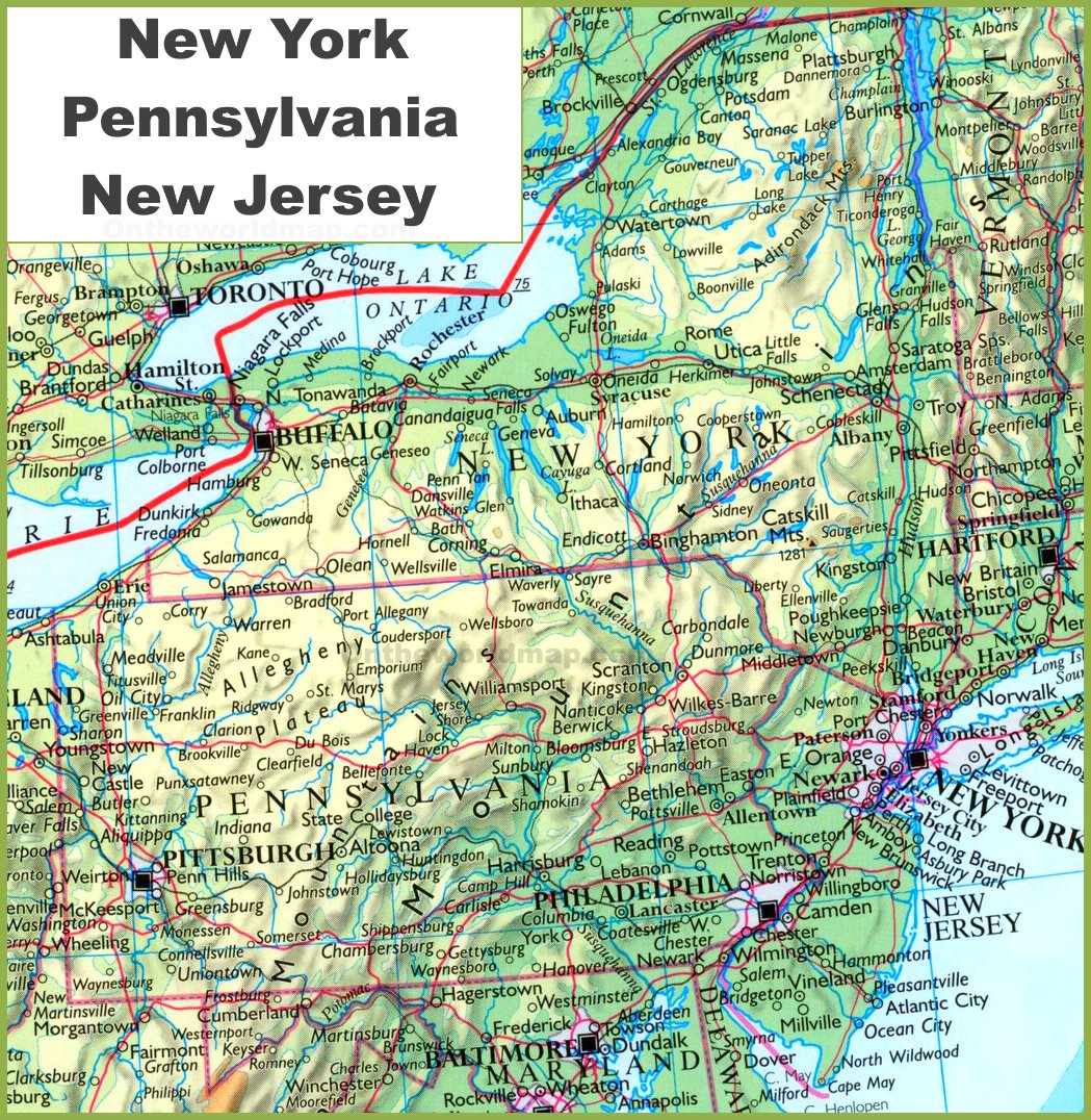 Map New York New Jersey Pennsylvania Get Latest Map Update   Map Of New York Pennsylvania And New Jersey 