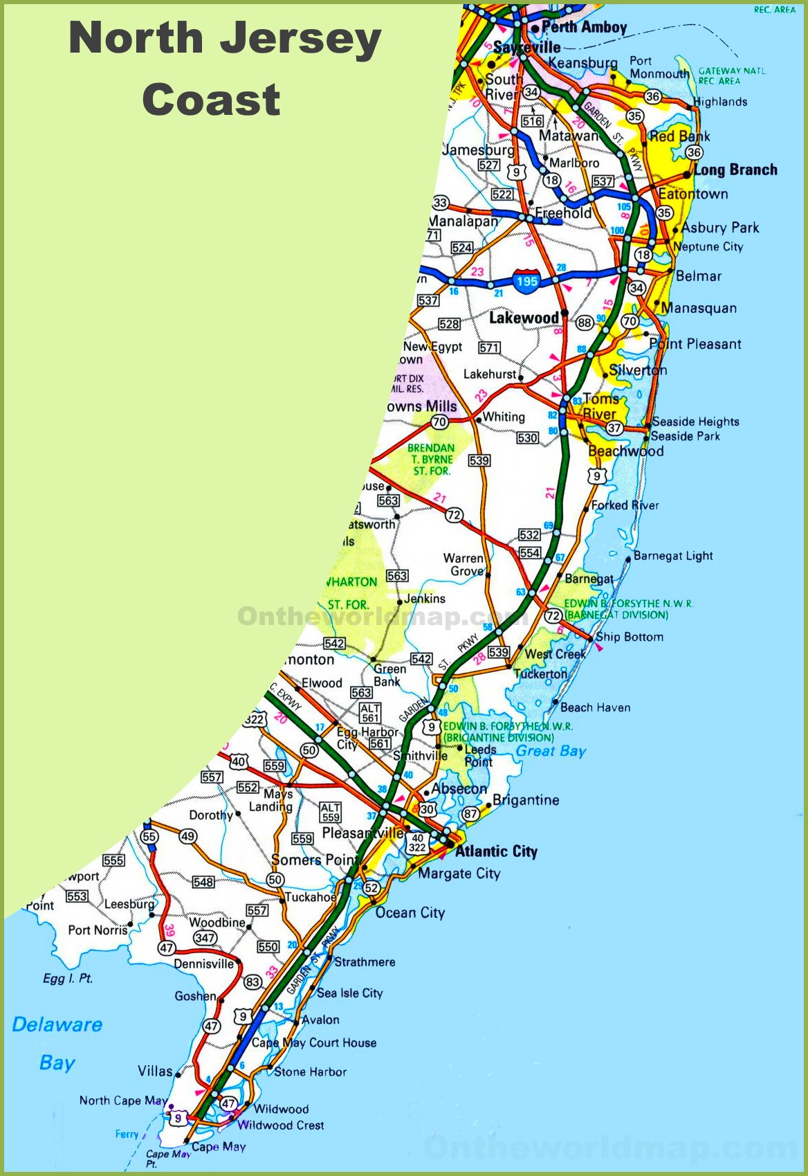 Jersey shore hot sale maps