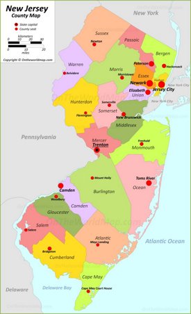 New Jersey county map