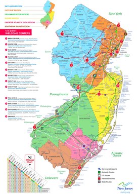 New Jersey tourist map