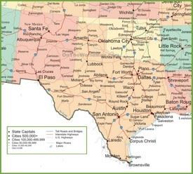 Map of New Mexico and Texas