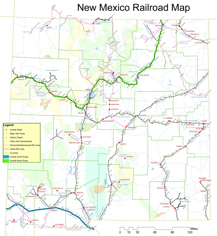 New Mexico railroad map