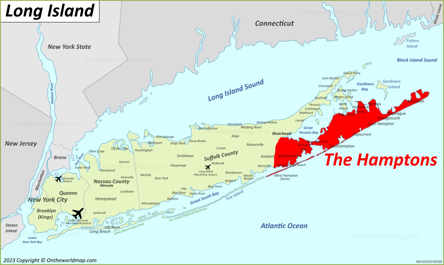 The Hamptons Map Long Island New York Usa Discover The Hamptons With Detailed Maps