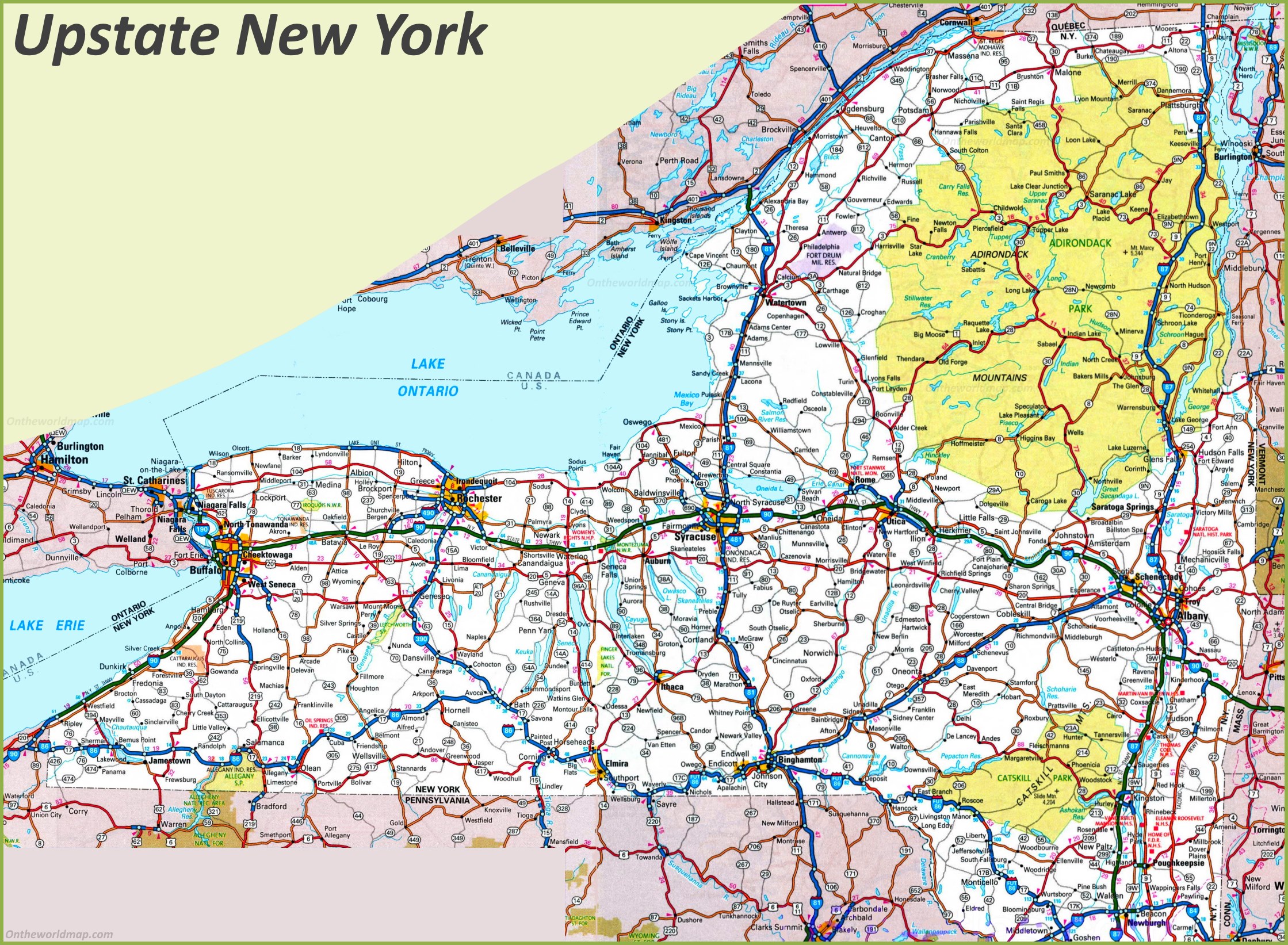New map york upstate of Map of