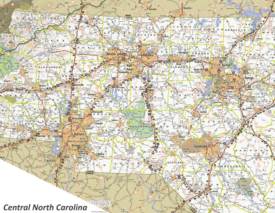 Map of Central North Carolina