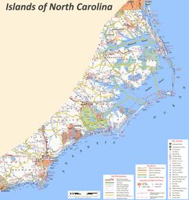 Map of Islands of North Carolina