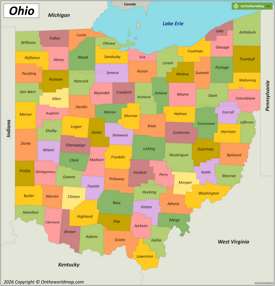 Ohio county map