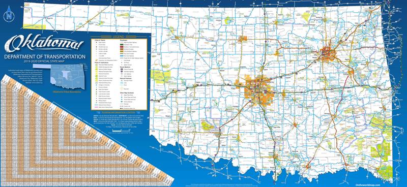 Large Detailed Tourist Map of Oklahoma With Cities And Towns