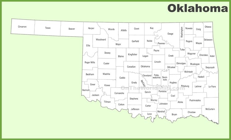Oklahoma county map